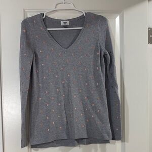 Old Navy Gray V-Neck Sweater